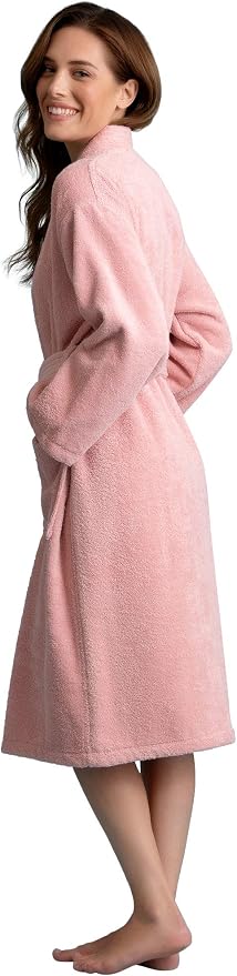 Women's Turkish Terry Kimono Style Bathrobe - 100% Cotton Robe for Women - Comfortable & Absorbent - Soft & Cozy Wear