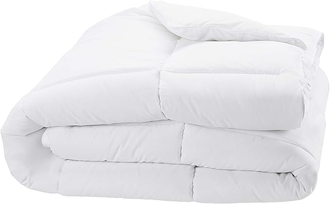 Amazon Basics Soft White Down Alternative Comforter and Duvet Insert with Corner Tabs, King Size, Warm, Machine Washable, 102" x 90"