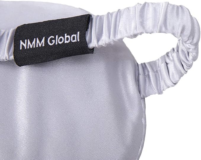 Mulberry Natural Silk Sleep Mask for Women & Men with Elastic Strap, Super Soft Sleeping Eye Mask, Size M, (Gray)