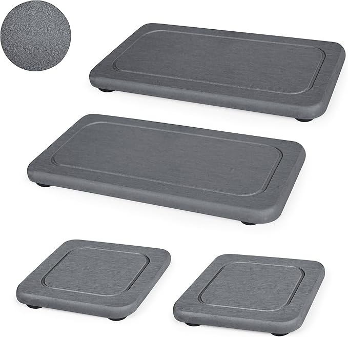4PCS Stone Drying Tray Mat,Diatomaceous Earth Coasters,Essentials Accessories for Decor Bathroom & Kitchen Counter& Desk,Instant Water Absorbing Stone Used for Hand Soaps,Bar Coaster, Faucet