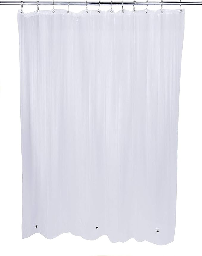 Bath Bliss 2 Pack Shower Liner in Clear | Dimensions: 70"x72" | 12 Metal Reinforced Eyelets | Heavy Weight | Clear | Bathroom | Clean | Eco-Friendly
