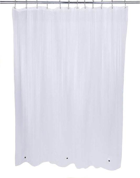 Bath Bliss 70" x 72" Eco-Friendly EVA Shower Liner, for Bathroom, 12 Reinforced Eyelets, Odorless, Durable with Magnets, in Clear