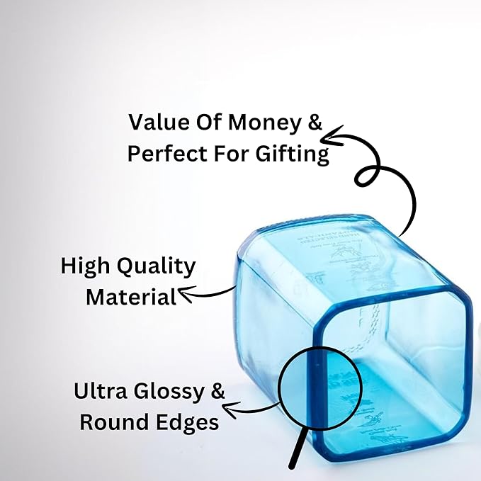 Expensive Bombay Sapphire Glasses Set Of 6 Drinking Juice,Bourbon,Whisky,Cocktails,Mocktail Transparent Up-Cycled Eco-Friendly Glasses Perfect For Home,Restaurants And Parties Dishwasher Safe - 400 Ml