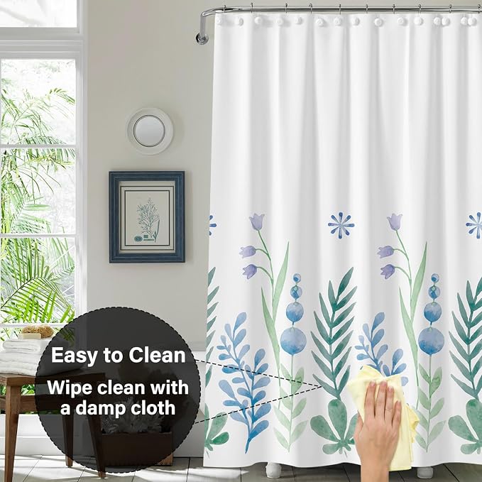 Plastic Shower Liner - Premium EVA 5G Shower Curtain Liner with Rustproof Grommets and 3 Weighted Magnets, Waterproof Shower Curtain for Bathroom(Fresh Green, 72”*72”)