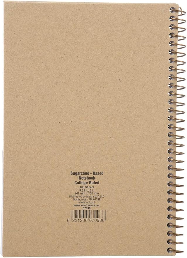 Mintra 100% Recycled Notebooks (Junior Size (6.5in x 9.5in), Plain Cover 3pk)