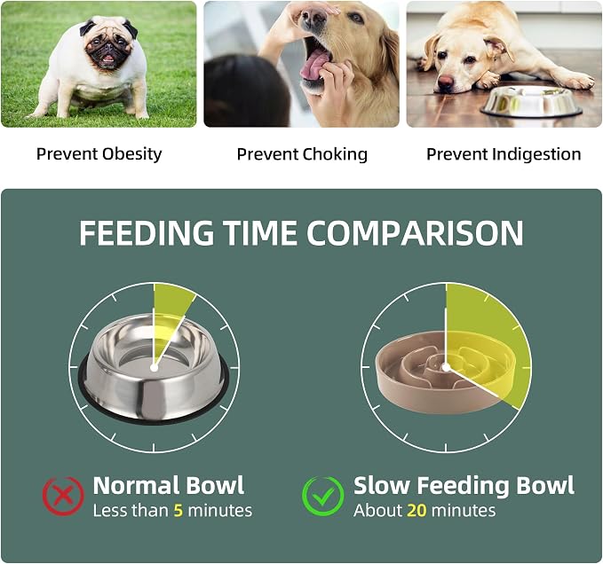Havniva Ceramic Slow Feeder Dog Bowls, 3.2 Cups Dog Bowl Slow Feeding for Medium and Large Breed, 9.5inch Puzzle Dog Food Bowl Slow Feeder Non-Slip Anti-Gulping and Anti-Choking Reduces Bloating