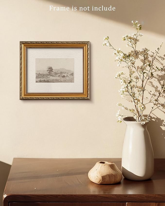 Vodefoad Sketch Landscape Retro Vintage Canvas Wall Art Vintage Neutral Wall Art for Home Decor Farmhouse Tree Landscape Sketch Drawing Wall Decor Rustic Nature Canvas Prints Antique Neutral Landscape Oil Painting Vintage Art Pictures for Bedroom Bathr...
