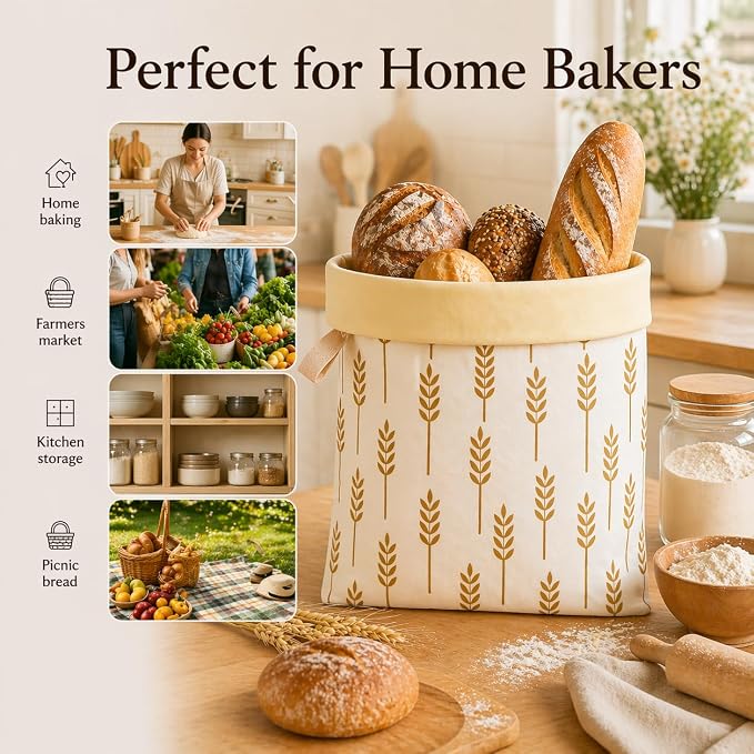 7PCS Bread Bags for Homemade Bread Beeswax Bread Bag
