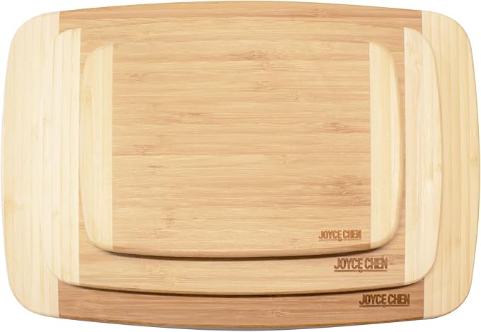 Joyce Chen Bamboo Cutting Board Set 3 Pack (Small, Medium, and Large)