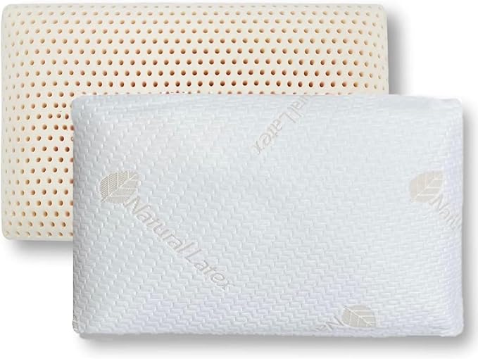 Talalay 100% Natural Premium Latex Pillow - Sleeping Bed Pillow – Luxury Medium Soft Pillow for Side, Back, and Stomach Sleepers -Talalay Latex Helps Relieve Pressure, No Memory Foam Chemicals