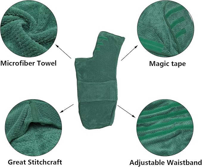 Geyecete Pineapple Grid Fast Drying Super Absorbent Dog Cat Bath Robe Towel - Green, XL