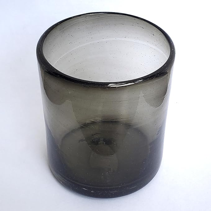 Solid Humo Smoke Gray 9 oz Short Tumblers (set of 6), Recycled Glass, Lead-free, Toxin-Free (9oz Tumbler)