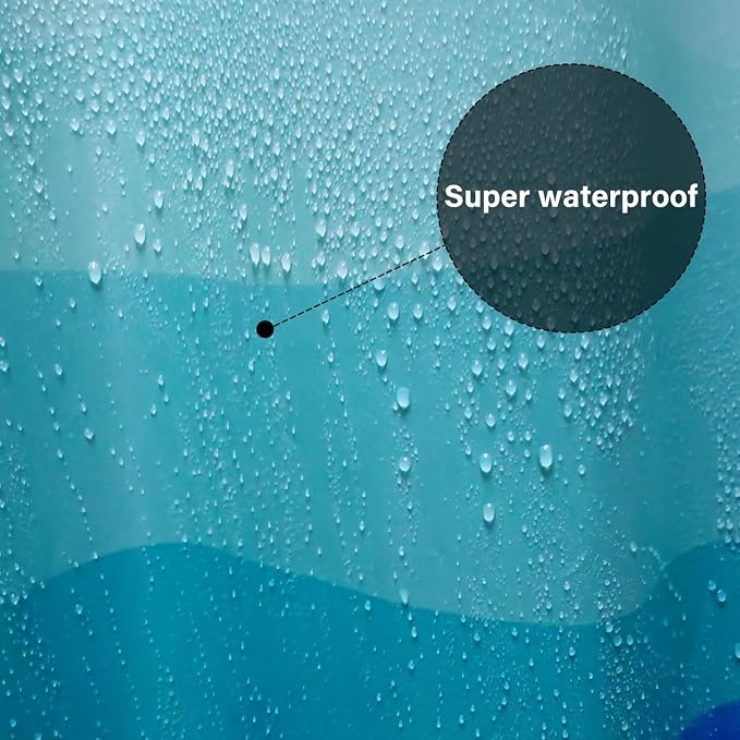 Plastic Shower Liner - Premium EVA 5G Shower Curtain Liner with Rustproof Grommets and 3 Weighted Magnets, Waterproof Shower Curtains for Bathroom (Gradual Wave, 72" x 72")