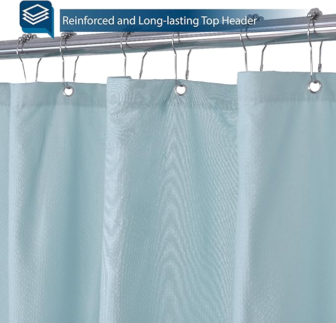 Barossa Design Soft Fabric Shower Liner or Curtain, Hotel Quality, Machine Washable, Water Repellent, Blue, 70 x 72 inches