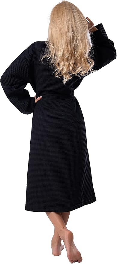 BAGNO MILANO Women's Robes, Waffle Robes For Women, Turkish Cotton Bathrobes For Women