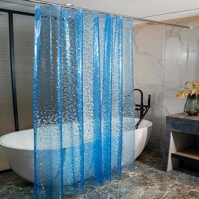 Shower Curtain Liner, Waterproof EVA 3D Shower Curtains with Duty Heavy Bottom Magnets and Rust Proof Grommets, Weighted Shower Liner for Shower Stall, Bathtubs