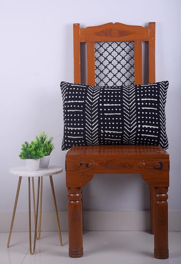 Trade Star Decorative Cushion Cover 100% Cotton Pillow Cover Geometric Oblong Ethnic Body Pillow Case Tribal Farmhouse for Home Decor 14x22 Inches