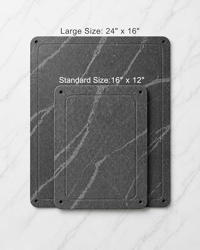 Large Stone Drying Mat for Kitchen Counter - 24”*16” Marble Veining Quick Drying Fast Absorbent Drying Mat, Natural Diatomaceous Earth Dish Drying Mat