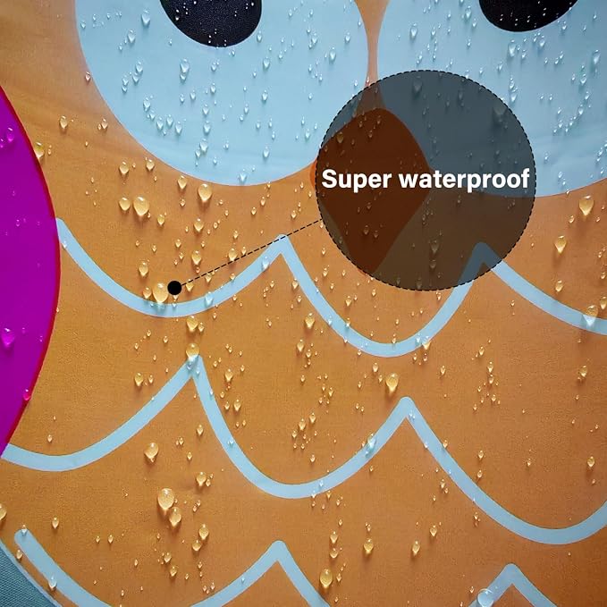 Plastic Shower Liner - Premium EVA 5G Shower Curtain Liner with Rustproof Grommets and 3 Weighted Magnets, Waterproof Shower Curtains for Bathroom (5G-Owl, 72" x 72")