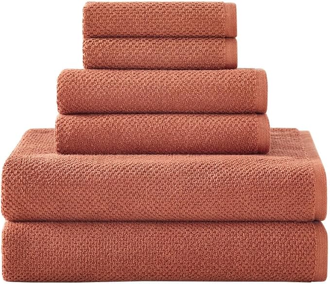 Organic Cotton Textured Towels - Terracotta - 2 Bath Sheets