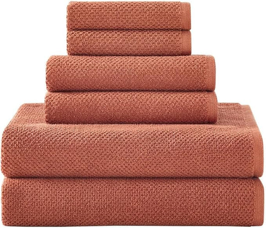 Organic Cotton Textured Towels - Terracotta - 2 Bath Sheets