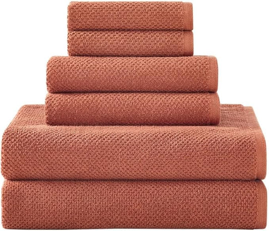 Organic Cotton Textured Towels - Terracotta - 2 Bath Towels