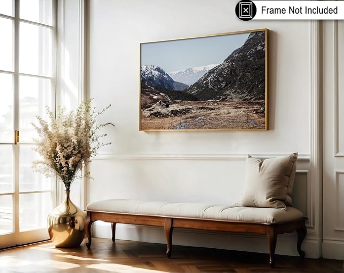 Monem Art Scandinavian Mountain Cabin Landscape Photography Print - Nordic Nature Scenic Art Poster - Wall Decor for Living Room, Bedroom or Office - 16x20 Unframed Wall Art by Mareike Bohmer