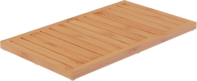 Bamboo Bath Mat-Eco-Friendly Natural Wooden Non-Slip Slatted Design Mat for Indoor and Outdoor Bathtub, Shower, Sauna, Pool, or Hot Tub by Lavish Home