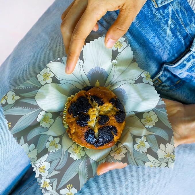 Reusable Beeswax Wrap, 9 Pack Eco-Friendly Beeswax Wraps For Food, Organic, Sustainable, Biodegradable, Zero Waste, Plastic-Free Storage, 1XL, 3M, 5S (Floral, Butterfly & Mandala)