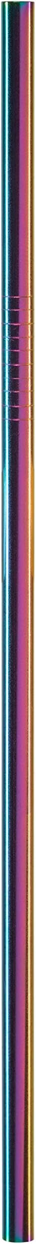 G FORCE Rainbow Eco-Friendly Reusable Stainless Steel 10 Pack Set, Including 4 Straight, 4 Angled Straws, 2 Cleaning Brushes, Standard (28550-RBW)