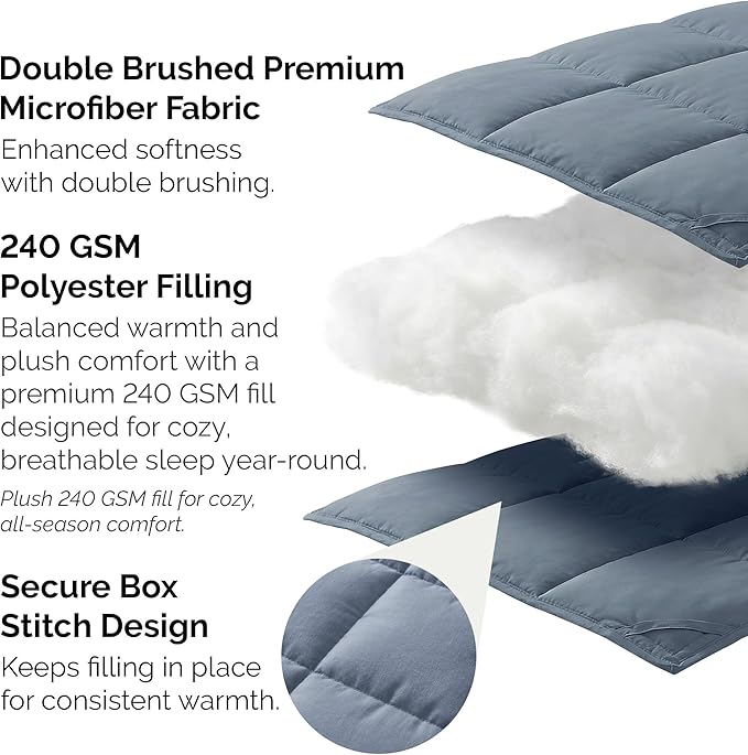 Southshore Fine Living, Inc. Comforters, King Size Down-Alternative Comforter, Oversized Cal/King Blue Comforter, Hotel Quality, All Season, Pet Hair Resistant Bedding, Slate Blue