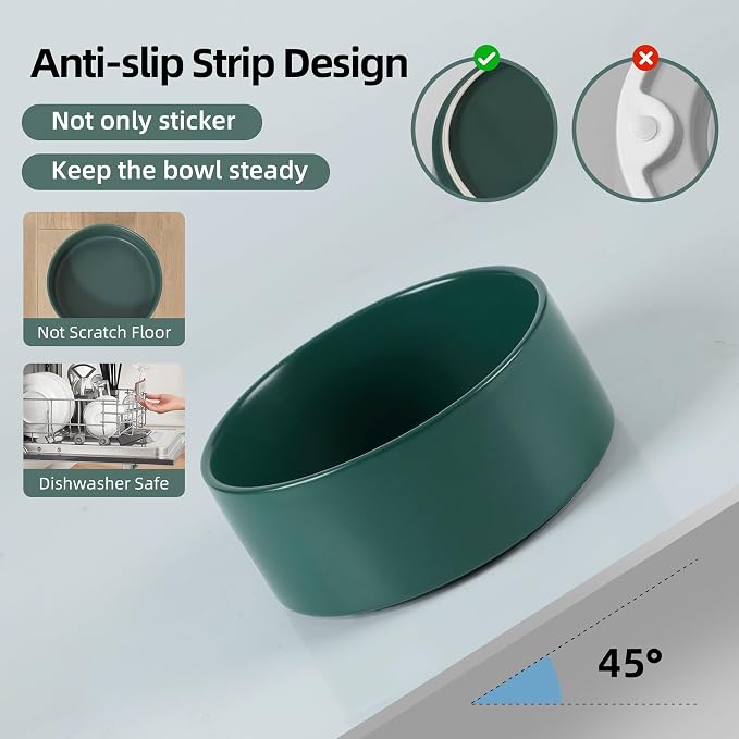 Havniva 8.3” Dog Bowls Elevated Ceramic Dog Food and Water Bowl, Raised Dog Water Bowl with Stand Non-Slip Rubber Base Large Capacity Feeding Pet Food Bowl for Large Dogs