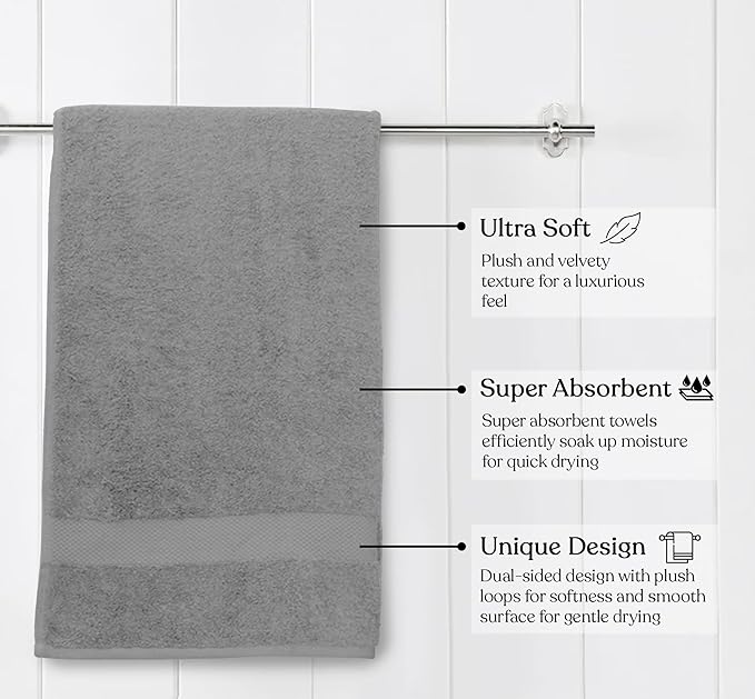 100% Organic Cotton Towels 650 GSM Plush Feather Touch Quick Dry Bath Sheet, Pack of 2 GOTS Certified, Oeko-Tex Green Certified, Organic Cotton Bath Sheet, 36"X70"