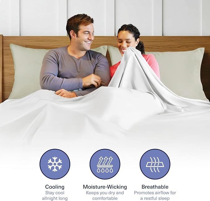 Kickoff Viscose Bamboo Pillowcase, Queen, Set of 2, 100% Organic Hidden Zippered Viscose Bamboo Pillow Case Queen Size, Cooling Pillow Cover for Hot Sleepers (20"x30", Soft Sage)