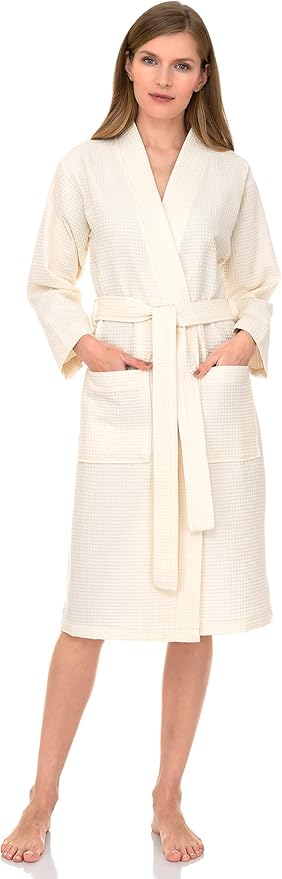 TowelSelections Womens Waffle Robe Kimono Spa Bathrobe Soft Shower Bath Robe for Women XS to XXL