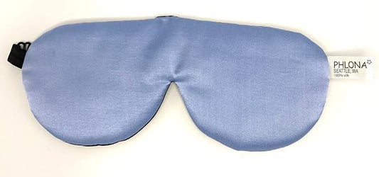 Silk Sleep Mask, 100% Real Mulberry Silk Satin Eye Mask, Soft Eye Cover, Silk Blindfold, Organic Eyeshade with Natural Hand Dyed Silk (Light Blue, 8.3” x 3.5” (21 x 9 cm))