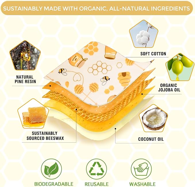 Beeswax Wrap ROLL (13" x 40") - Cut-to-Size Reusable Food Wraps, DIY Customizable Beeswax Food Wrap for Bread, Sandwiches & Bowls, Eco Friendly Sustainable Zero Waste Plastic Free Storage