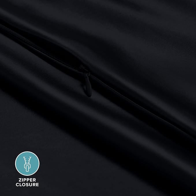 Bare Home 100% Mulberry Silk Pillowcase for Hair and Skin - Ultra Premium 6A Grade 19 Momme Silk Pillow Case - Hidden Zipper - Breathable Cooling Pillow Cover (Standard, Black)