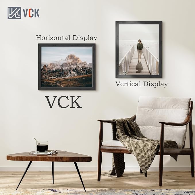 VCK 16x20 Frames 3 Pack, Black Poster Frame MDF Wood with Polished Plexiglass, Wall Mounting Horizontal & Vertical Display