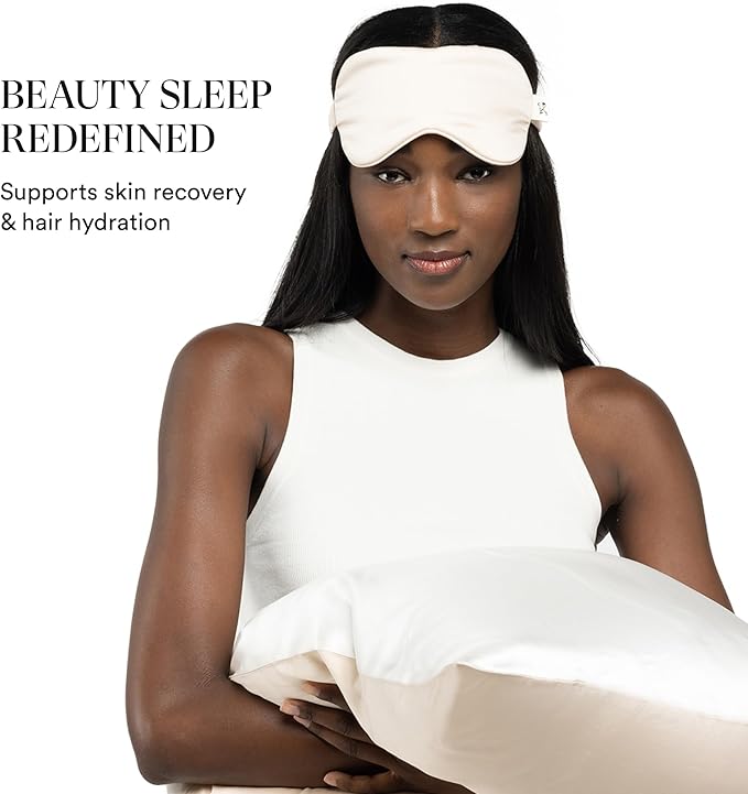Clementine Sleepwear Essentials Organic Queen Size Pillowcase Champagne Sunset | Two-Tone Bamboo and Silver Ion Silk for Acne-Prone Skin, Anti-Aging, and Hydrated Hair and Skin