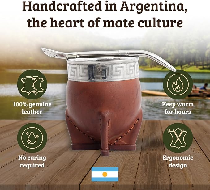 Mate Imperial – Yerba Mate Cup and Bombilla Set | Handmade Argentina Mate Gourd | Stainless Steel Mate Mug for Tea Lovers | Unique Cultural Gift (CUSCO, WINE)
