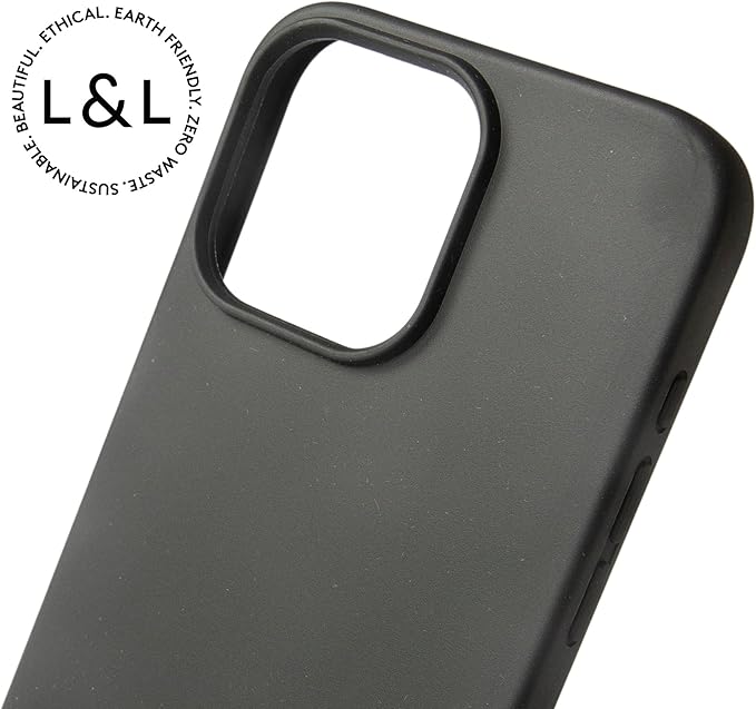 LOAM & LORE Biodegradable Phone Case for iPhone 16 Pro Max, Plastic Free Eco Friendly Phone Case, Plant Based Compostable iPhone 16 Pro Max, Premium Zero-Waste Phone Cover (Black)
