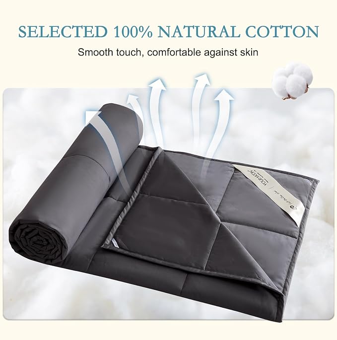 YOUR MOON Lightweight Wool Comforter King Size, 100% Australian Lamb Wool Filling Duvet Insert, 100GSM, Breathable & Thin Summer Comforter for Hot Sleepers, Soft Noiseless Cotton Shell(Dark Gray)
