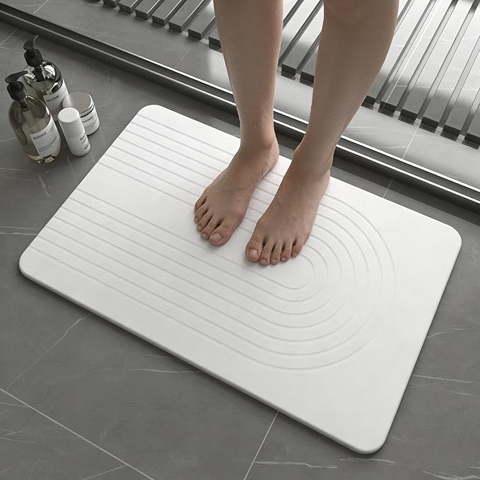 Fast Drying Stone Bath Mats for Bathroom, Non-Slip Diatomaceous Earth Bath Mat, Super Absorbent Bath Mat Stone Sand Arcana
