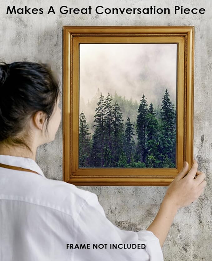 Buzz Unplugged Foggy Forest Abstract Wall Art: Minimalist, Aesthetic & Boho Wall Art for Home, Office, Bedroom & Living Room Decor - Unframed Posters 11x14