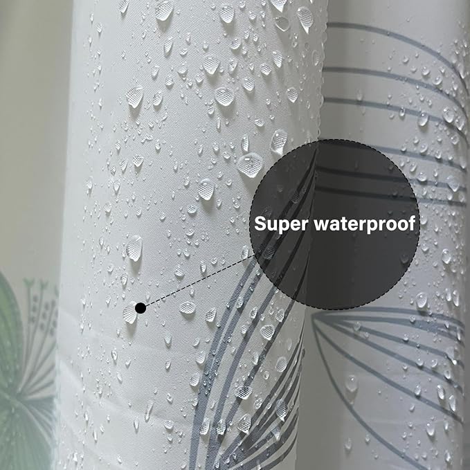 Plastic Shower Liner - Premium PEVA 6G Thickened Shower Curtain Liner with Rustproof Grommets and 3 Weighted Magnets, Waterproof Shower Curtain for Bathroom(Floral)
