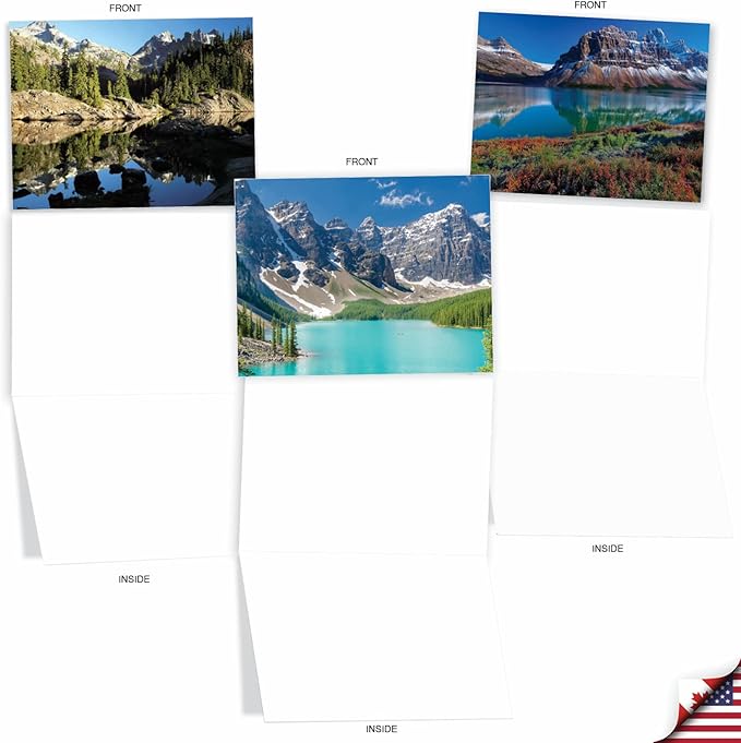 The Best Card Company - Box of 10 All Occasion Cards Blank (4 x 5.12 Inch) - Scenic Landscape Cards Assorted - Reflections M1728BN