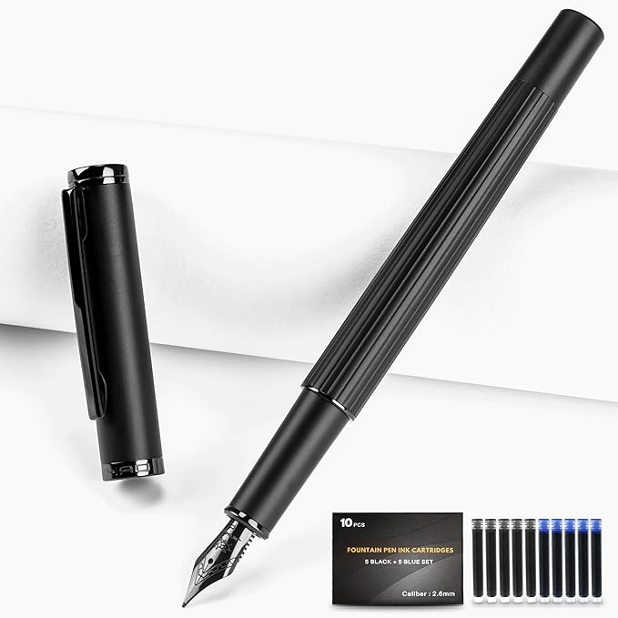 JINHAO Fountain Pen Medium Nib, Includes Ink Cartridges & Converter, Perfect Weight, Optimal Flow, No Skips