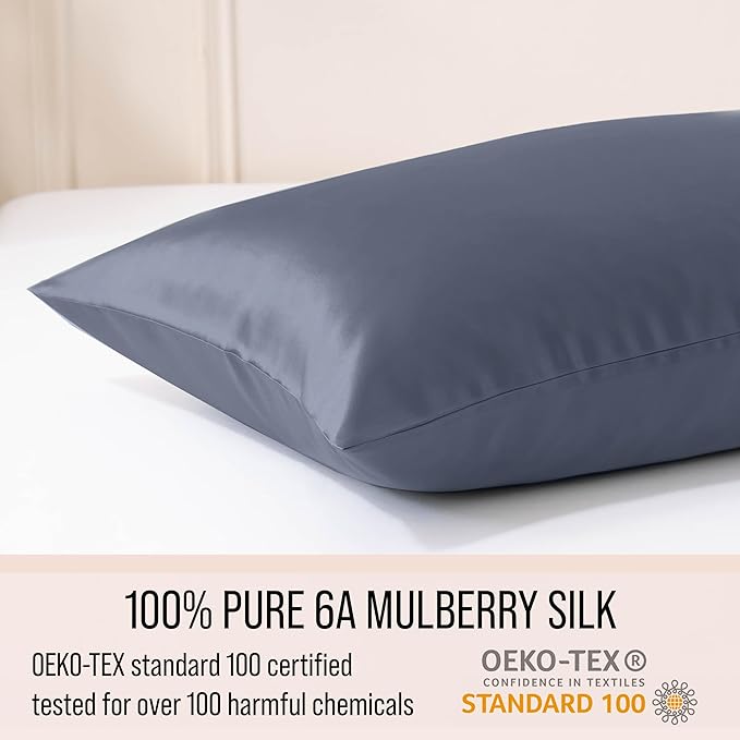 Bella Coterie Luxury Silk Pillowcase for Hair and Skin | 30 Momme | 100% Pure 6A Mulberry Silk | Super Soft | Perfectly Plush [King, Cobalt]