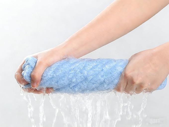 Hair Dry Tower Turban Wrap Made of Microfiber, Swiftly Drying Towels for Women, Soft Airy Quick Dry Turban for Curly & Long Hair‌，Soft Lightweight Fast Dry (Style2 Blue Gray)